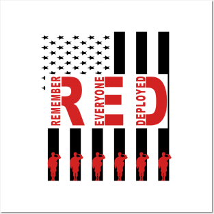 Military Deployment Gift Remember Everyone Deployed We Wear Red On Friday’s Posters and Art